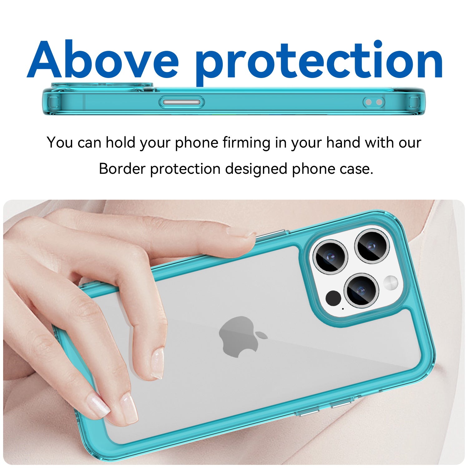 Uniqkart for iPhone 15 Pro TPU+Acrylic Shockproof Mobile Phone Back Cover Clear Protective Case - Transparent Blue Uniqkart for iPhone 15 Pro TPU+Acrylic Shockproof Mobile Phone Back Cover Clear Protective Case - Transparent Blue